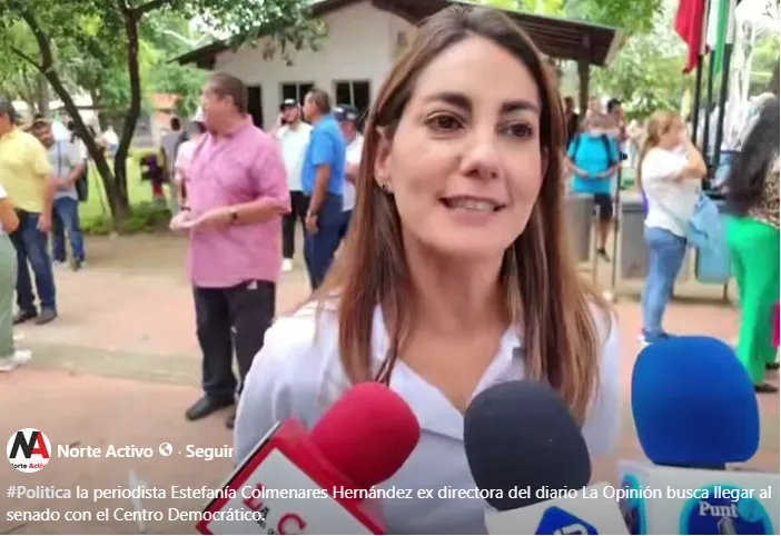 La periodista Estefanía Colmenares Hernández ex directora del diario La Opinión busca llegar al senado con el Centro Democrático.